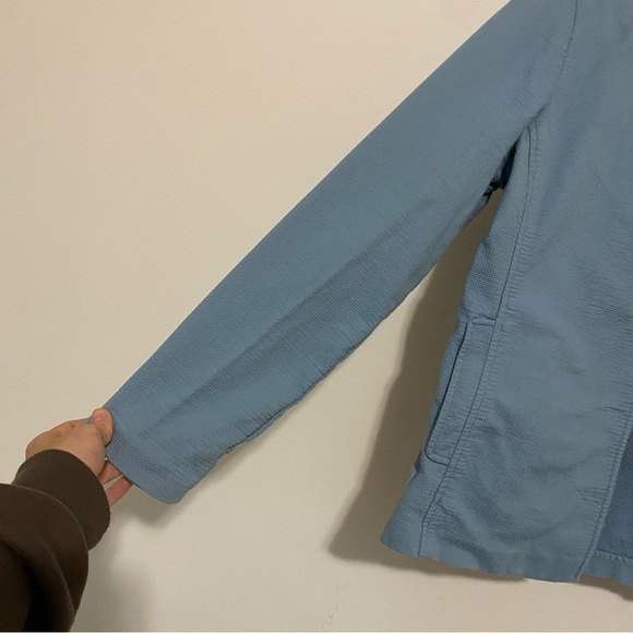 Eileen Fisher Light Blue Textured Cotton Jacket size XS - Picture 2 of 8